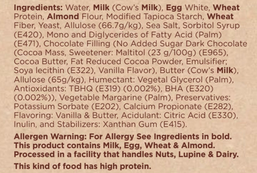 Ingredients for chocolate Keto croissants by Munchbox UAE