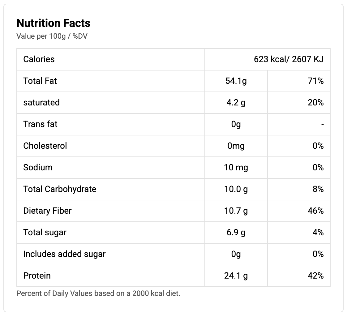 bayara-almonds-slivered-200g-nutrition