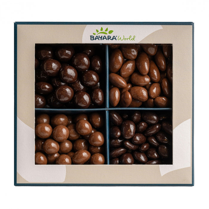Bayara Assorted Coated Nuts Gift Box - Premium selection of chocolate-coated nuts in a luxurious gift box. 4x , 150g