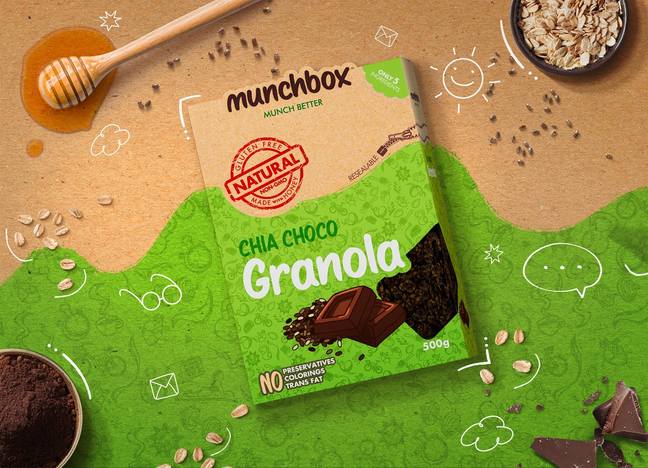 Premium Chia Choco Granolas By Munchbox UAE