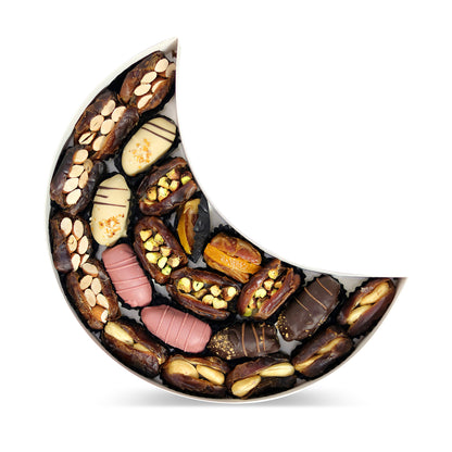 Ramadan Crescent Gift Box - 500g Stuffed & Coated Dates