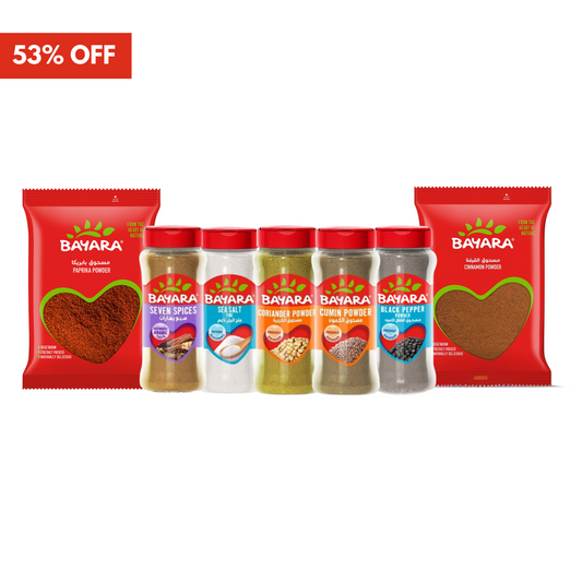 Bayara Seven Spices, Garlic, Coriander, Cumin, Black Pepper, Chili & Paprika | 53% Off Spice Set

