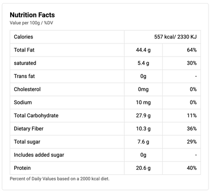 bayara-pistachios-powder-150g-nutrition