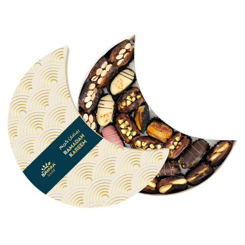 Ramadan Crescent Gift Box - 500g Stuffed & Coated Dates