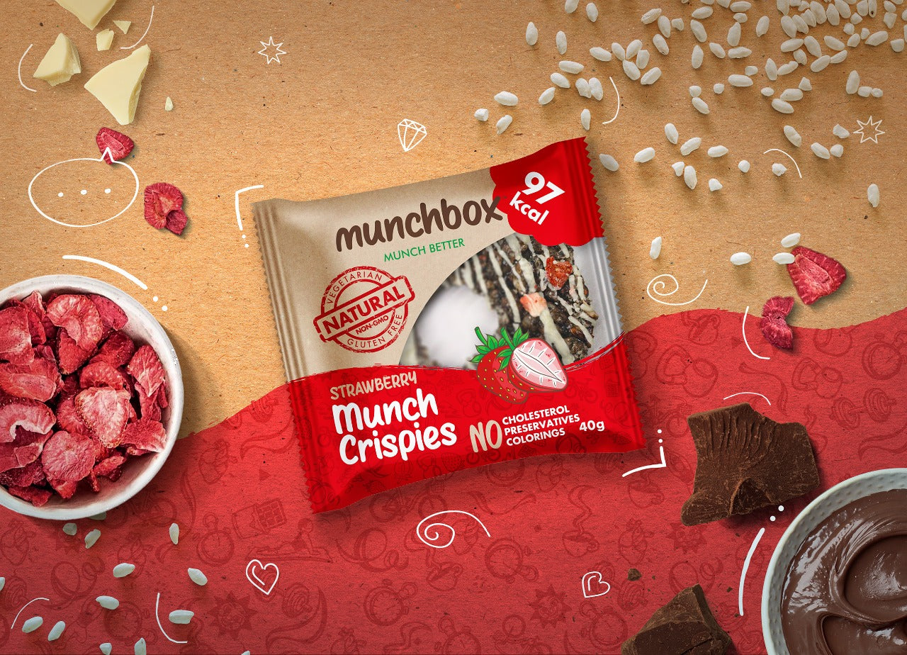 Premium Strawberry Munch Crispies By Munchbox UAE